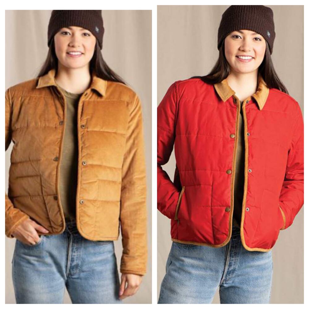 Toad & Co Mcway Quilted‎ Reversible Puffer Jacket XS Corduroy Waxed Cotton